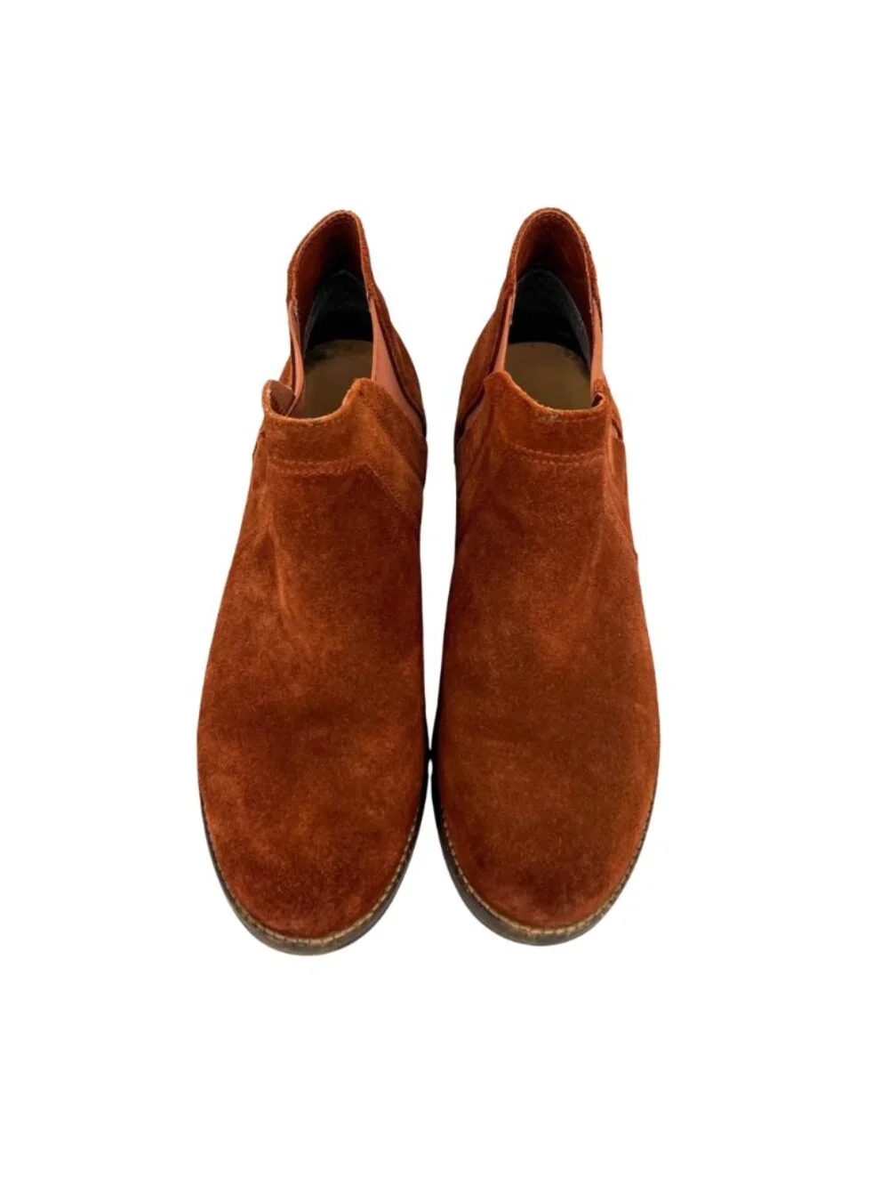 Clarks Demi Beat Rust Brown Suede Chelsea Ankle Boots Size 10